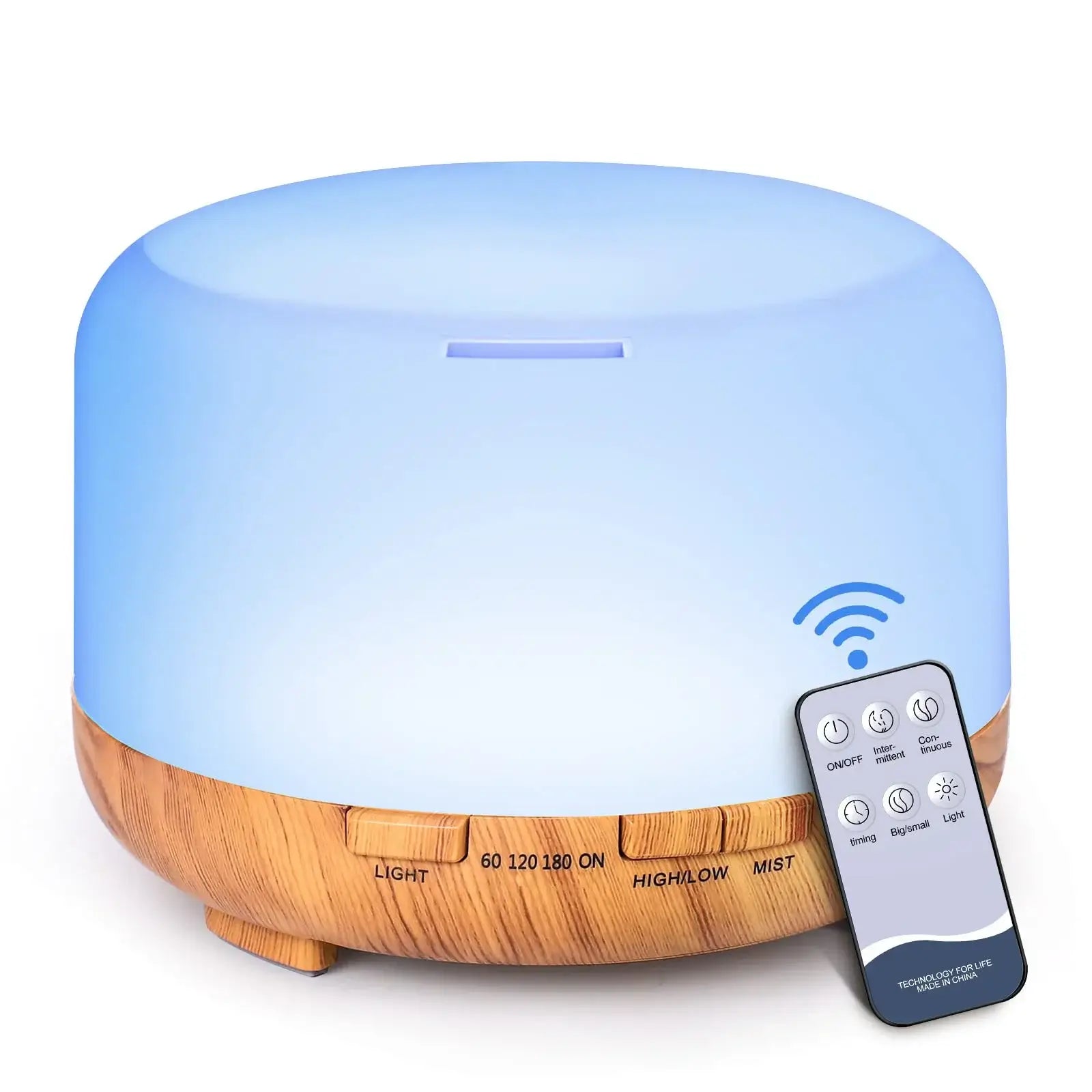 ColorMist Diffusion aroma diffuser in wood grain finish with remote control - perfect for self-care, relaxation, and aromatherapy 🌿🧘‍♂️✨