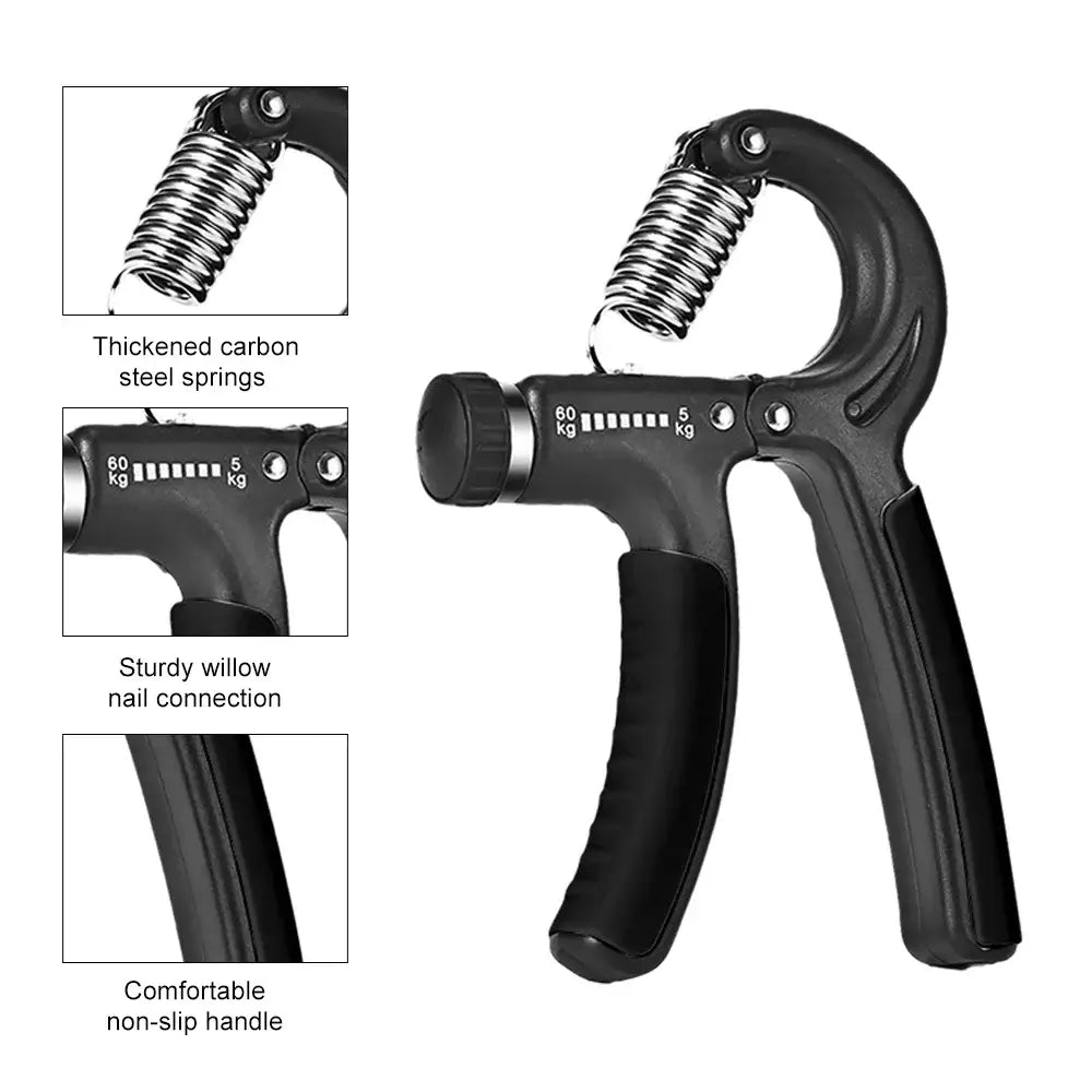 HandGeneral Pro grip strengthener featuring adjustable resistance, sturdy carbon steel springs, and a comfy non-slip handle for ultimate hand power. 💪