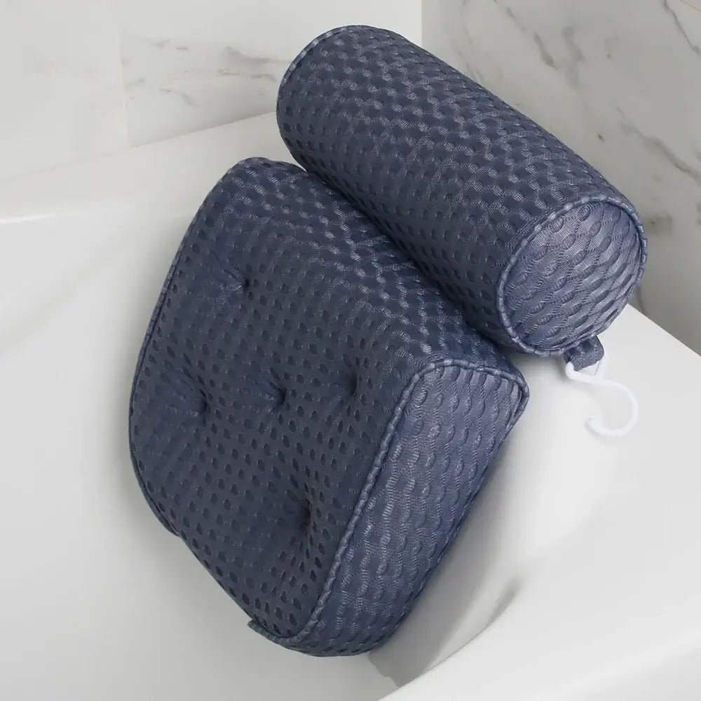 Luxurious bath pillow for spa-quality relaxation, offering ultimate comfort and neck pain relief. Perfect self-care essential for stress relief and relaxation.